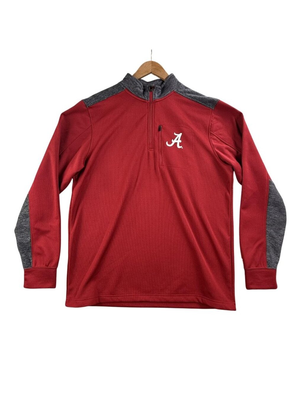 Alabama Crimson Tide Jacket Mens Large Red NCAA Football Colosseum 1/4 Zip